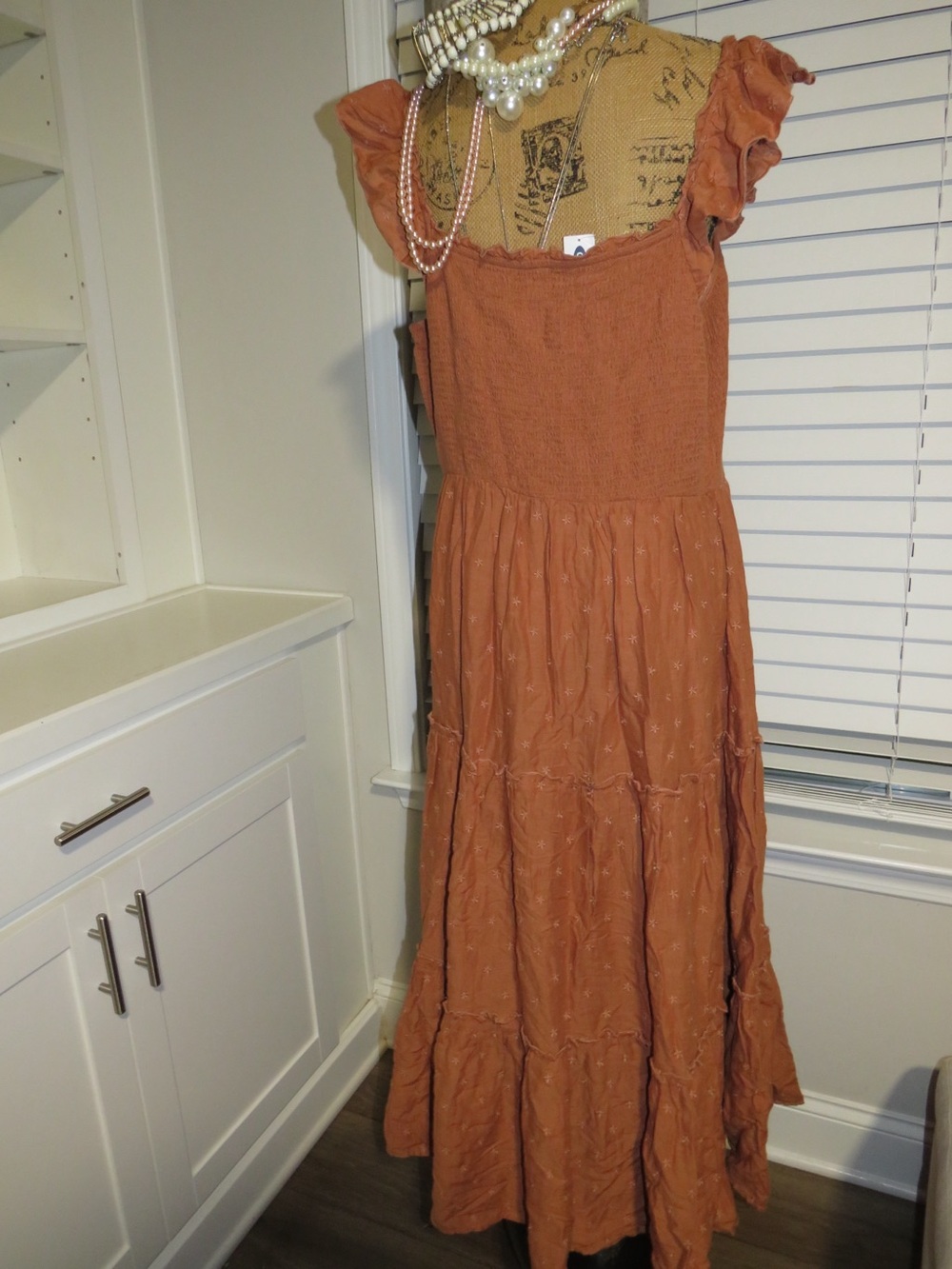 Old Navy Rust Orange Tiered Maxi Dress